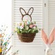 Glitzhome 18"H Easter Egg and Flower Bunny Shaped Basket Centerpiece