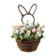 Glitzhome 18"H Easter Egg and Flower Bunny Shaped Basket Centerpiece