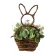 Glitzhome 18"H Easter Egg and Flower Bunny Shaped Basket Centerpiece