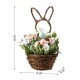 Glitzhome 18"H Easter Egg and Flower Bunny Shaped Basket Centerpiece
