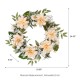 Glitzhome 24"D Peach Dahlia Floral Wreath Includes a Complimentary Black Metal Wreath Hanger