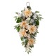 Glitzhome 28"H Peach Dahlia Floral Teardrop