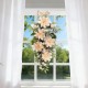 Glitzhome 28"H Peach Dahlia Floral Teardrop