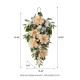 Glitzhome 28"H Peach Dahlia Floral Teardrop