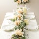 Glitzhome 6ft Peach Dahlia Floral Garland