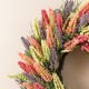 Glitzhome 24"D Pink Purple & Yellow Mixed Heather Wreath Includes a Complimentary Black Metal Wreath Hanger