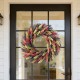 Glitzhome 24"D Pink Purple & Yellow Mixed Heather Wreath Includes a Complimentary Black Metal Wreath Hanger