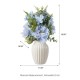 Glitzhome 18"H Blue Peony & Hydrangea with Ceramic Vase Centerpiece
