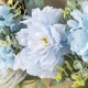 Glitzhome 24"D Blue Peony & Hydrangea Floral Wreath Includes a Complimentary Black Metal Wreath Hanger