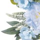Glitzhome 24"D Blue Peony & Hydrangea Floral Wreath Includes a Complimentary Black Metal Wreath Hanger
