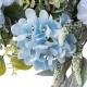 Glitzhome 24"D Blue Peony & Hydrangea Floral Wreath Includes a Complimentary Black Metal Wreath Hanger