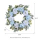 Glitzhome 24"D Blue Peony & Hydrangea Floral Wreath Includes a Complimentary Black Metal Wreath Hanger