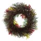 Glitzhome 24"D Mixed Floral Eucalyptus Wreath Includes a Complimentary Black Metal Wreath Hanger