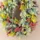 Glitzhome 24"D Mixed Floral Eucalyptus Wreath Includes a Complimentary Black Metal Wreath Hanger