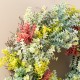 Glitzhome 24"D Mixed Floral Eucalyptus Wreath Includes a Complimentary Black Metal Wreath Hanger