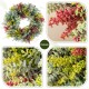 Glitzhome 24"D Mixed Floral Eucalyptus Wreath Includes a Complimentary Black Metal Wreath Hanger