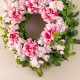 Glitzhome 24"D Pink Hydrangea Peony & Cherry Wreath Includes a Complimentary Black Metal Wreath Hanger