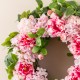 Glitzhome 24"D Pink Hydrangea Peony & Cherry Wreath Includes a Complimentary Black Metal Wreath Hanger