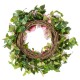 Glitzhome 24"D Pink Hydrangea Peony & Cherry Wreath Includes a Complimentary Black Metal Wreath Hanger