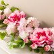 Glitzhome 6ft Pink Hydrangea Peony & Cherry Garland