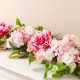 Glitzhome 6ft Pink Hydrangea Peony & Cherry Garland