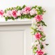 Glitzhome 6ft Pink Hydrangea Peony & Cherry Garland