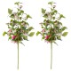 Glitzhome 28"H Set of 2 Pink Hydrangea Peony & Cherry Pick
