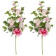 Glitzhome 28"H Set of 2 Pink Hydrangea Peony & Cherry Pick