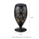 Glitzhome 8.75"H Set of 2 Black Metal Cutout Geometric Pattern Solar Powered Outdoor Lantern with LED Light
