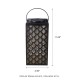 Glitzhome 11"H Black  Square Textured Glass  Pattern Solar Powered Hanging Lantern with LED Light