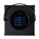 Glitzhome 11"H Black  Square Textured Glass  Pattern Solar Powered Hanging Lantern with LED Light