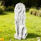 Glitzhome 36.25"H Oversized MGO White Guardian Sitting Lion Garden Statue