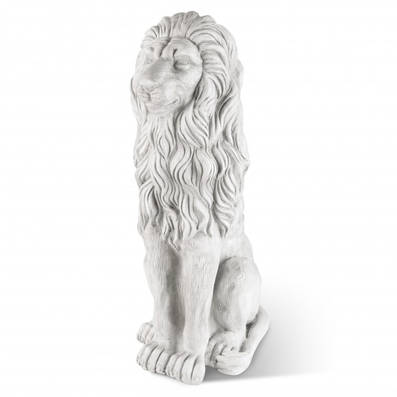 Glitzhome 36.25"H Oversized MGO White Guardian Sitting Lion Garden Statue