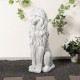 Glitzhome 36.25"H Oversized MGO White Guardian Sitting Lion Garden Statue