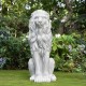 Glitzhome 36.25"H Oversized MGO White Guardian Sitting Lion Garden Statue