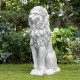 Glitzhome 36.25"H Oversized MGO White Guardian Sitting Lion Garden Statue