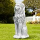 Glitzhome 36.25"H Oversized MGO White Guardian Sitting Lion Garden Statue
