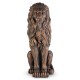 Glitzhome 36.25"H Oversized MGO Bronze Guardian Sitting Lion Garden Statue