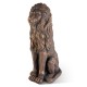 Glitzhome 36.25"H Oversized MGO Bronze Guardian Sitting Lion Garden Statue