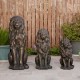 Glitzhome 36.25"H Oversized MGO Bronze Guardian Sitting Lion Garden Statue