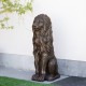 Glitzhome 36.25"H Oversized MGO Bronze Guardian Sitting Lion Garden Statue