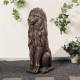 Glitzhome 36.25"H Oversized MGO Bronze Guardian Sitting Lion Garden Statue