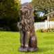 Glitzhome 36.25"H Oversized MGO Bronze Guardian Sitting Lion Garden Statue