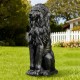 Glitzhome 36.25"H Oversized MGO Black Guardian Sitting Lion Garden Statue