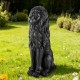Glitzhome 36.25"H Oversized MGO Black Guardian Sitting Lion Garden Statue