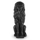 Glitzhome 36.25"H Oversized MGO Black Guardian Sitting Lion Garden Statue