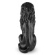 Glitzhome 36.25"H Oversized MGO Black Guardian Sitting Lion Garden Statue
