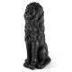 Glitzhome 36.25"H Oversized MGO Black Guardian Sitting Lion Garden Statue