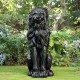Glitzhome 36.25"H Oversized MGO Black Guardian Sitting Lion Garden Statue