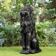 Glitzhome 36.25"H Oversized MGO Black Guardian Sitting Lion Garden Statue